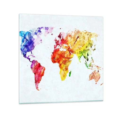 Quadro em vidro - Todas as cores do mundo - 30x30 cm