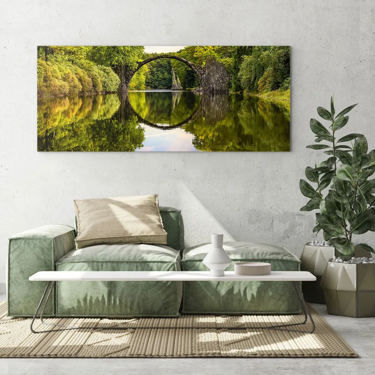 Quadro em vidro - Na junção de dois mundos - 120x50 cm