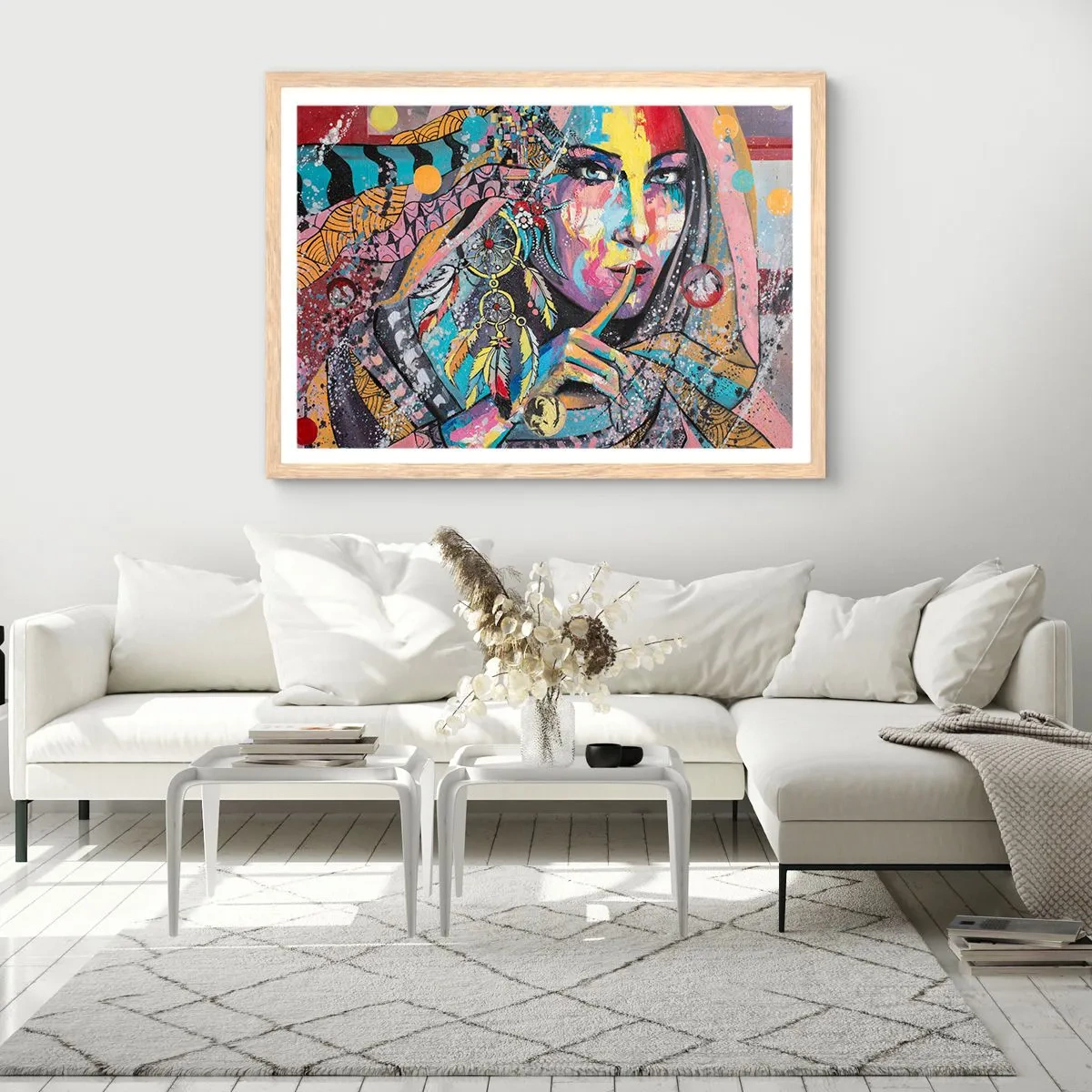 Pôster com moldura de carvalho claro - Fique em silêncio até compreender - 40x30 cm