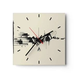 Relógio de parede - Relógio em vidro - Abstração apressada - 30x30 cm