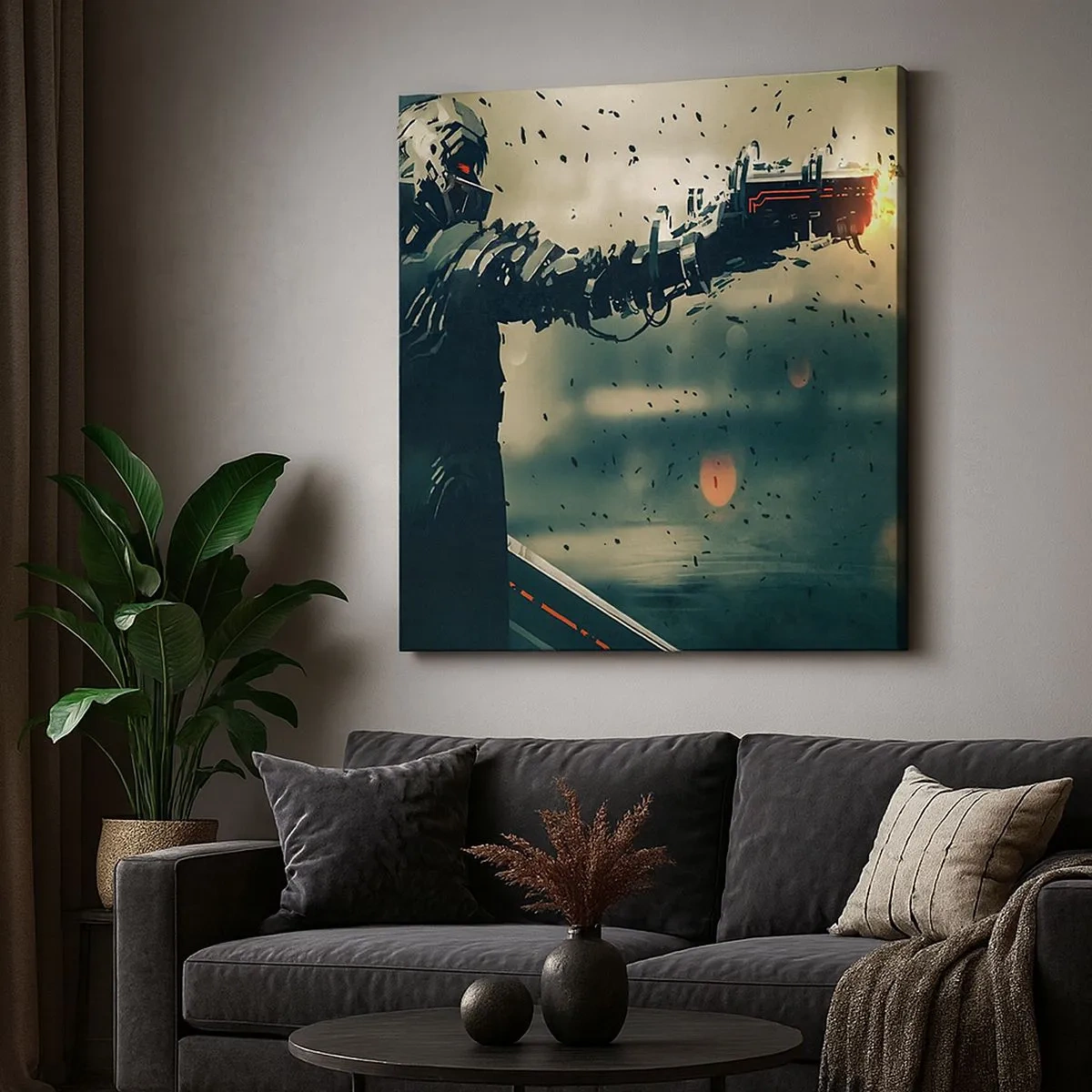 Quadro em tela - Arma letal - seu próprio Exterminador do Futuro - 30x30 cm