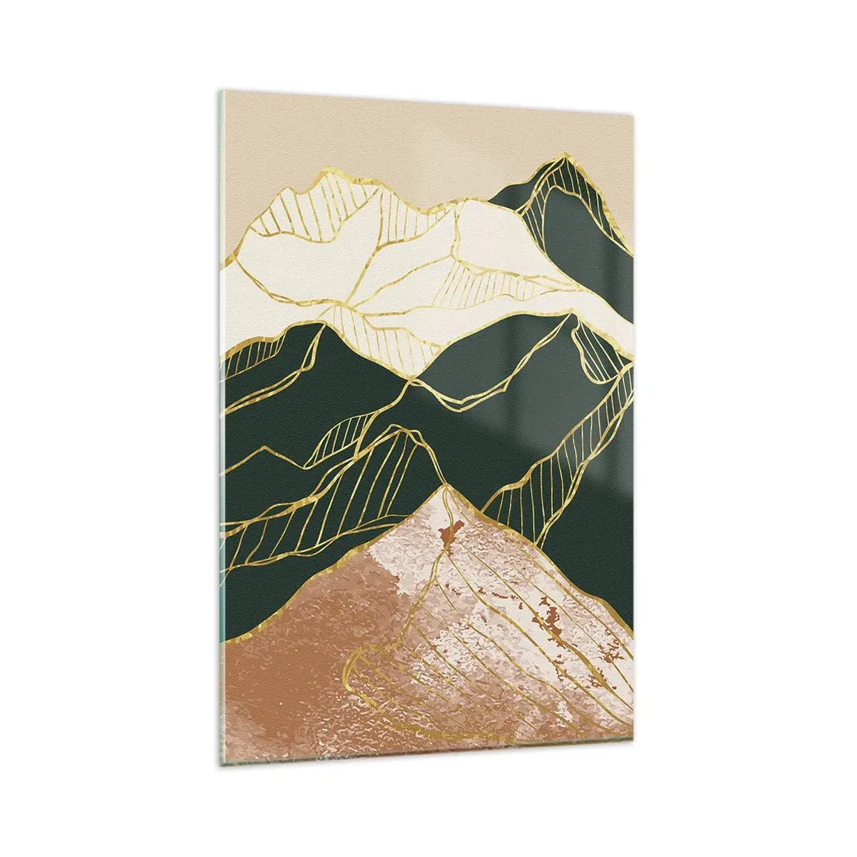 Quadro em vidro - Picos dourados - 80x120 cm