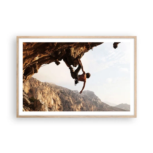 Pôster com moldura de carvalho claro - O mundo encolhido num punhado de rochas - 91x61 cm