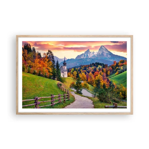 Pôster com moldura de carvalho claro - Paisagem como uma pintura - 91x61 cm