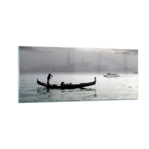 Quadro em vidro - Uma cidade fabulosa feita de água e nevoeiro - 100x40 cm