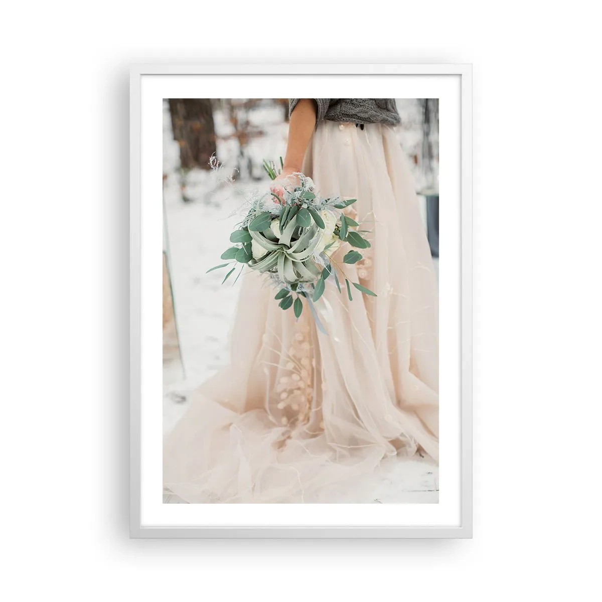 Pôster em moldura branca - E viveram felizes para sempre - 50x70 cm