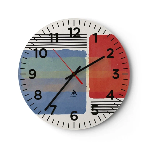 Relógio de parede - Relógio em vidro - A alma da geometria - 40x40 cm