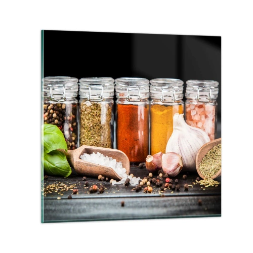 Quadro em vidro - Para que a vida tenha um sabor - 60x60 cm