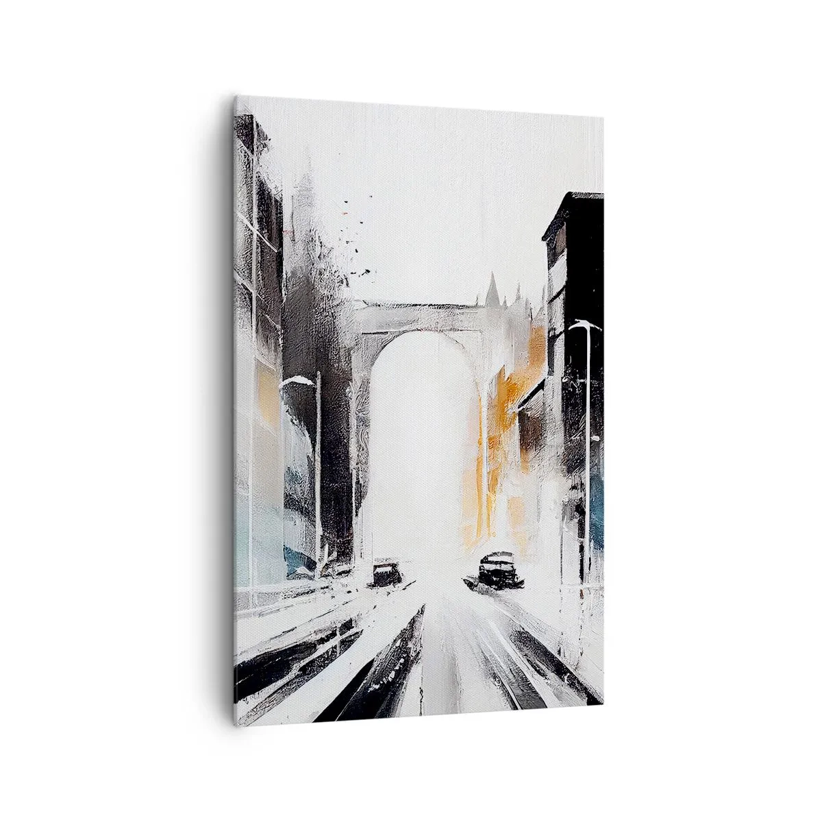 Quadro em tela - Estudo da cidade: arquitetura e movimento - 80x120 cm