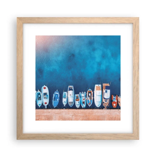 Pôster com moldura de carvalho claro - Em uma fileira - 30x30 cm