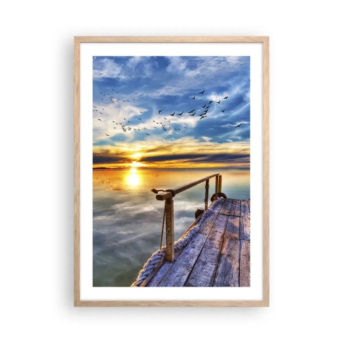 Pôster com moldura de carvalho claro - O vento descansa - 50x70 cm