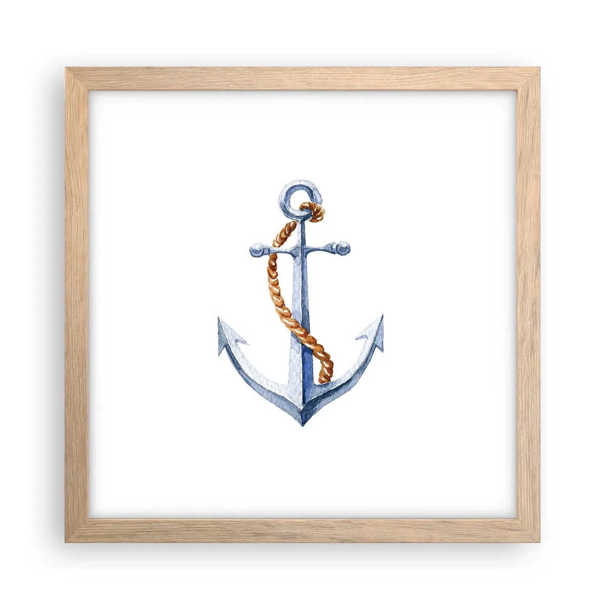 Pôster com moldura de carvalho claro - Ahoy aventura! - 30x30 cm