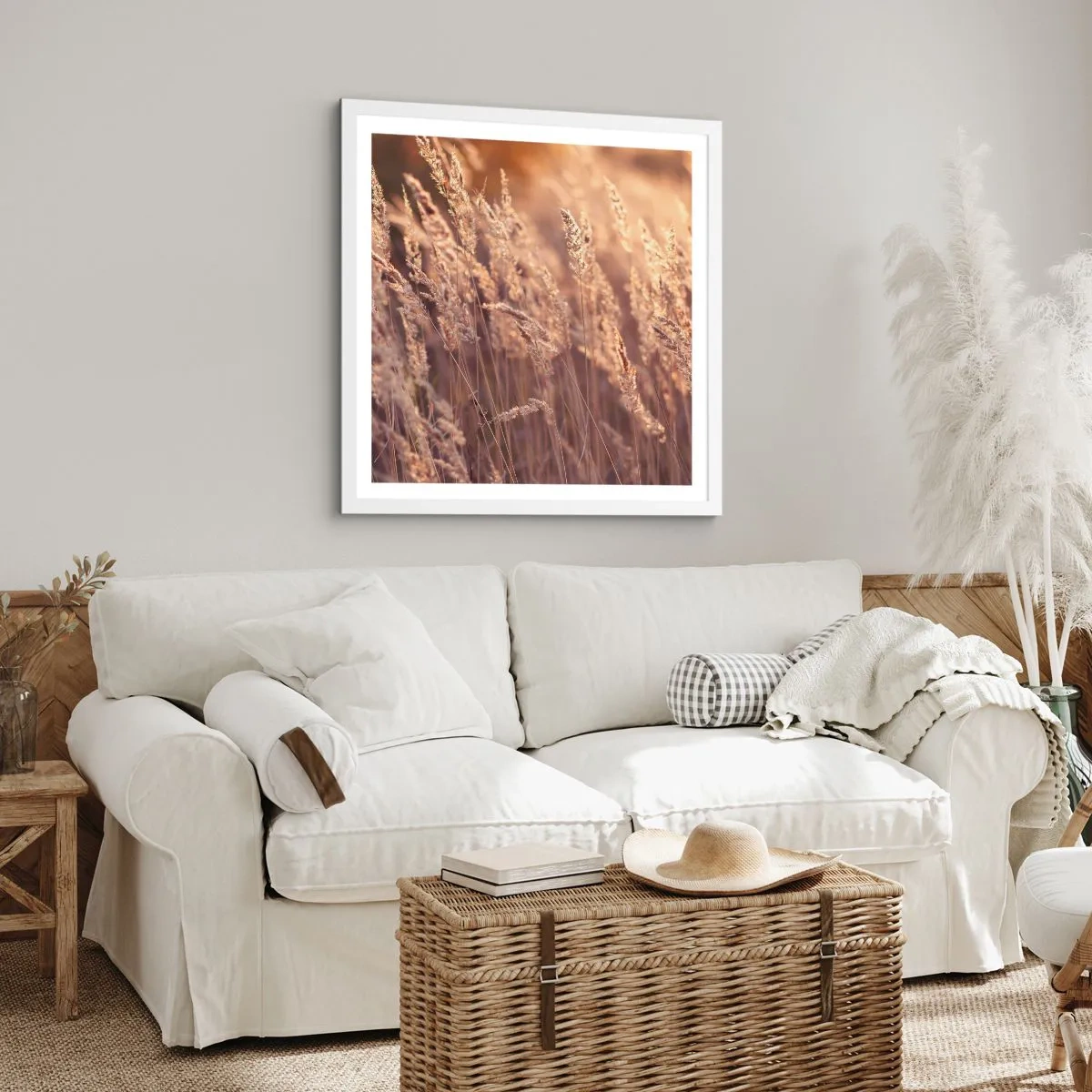 Pôster em moldura branca - Pronto para receber o outono - 50x50 cm
