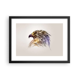 Pôster com moldura preta - Retrato de um guerreiro - 40x30 cm