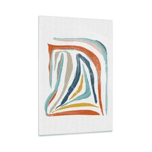 Quadro em vidro - Abstração com um sorriso amigável - 80x120 cm