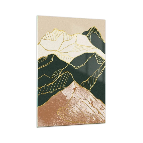 Quadro em vidro - Picos dourados - 70x100 cm