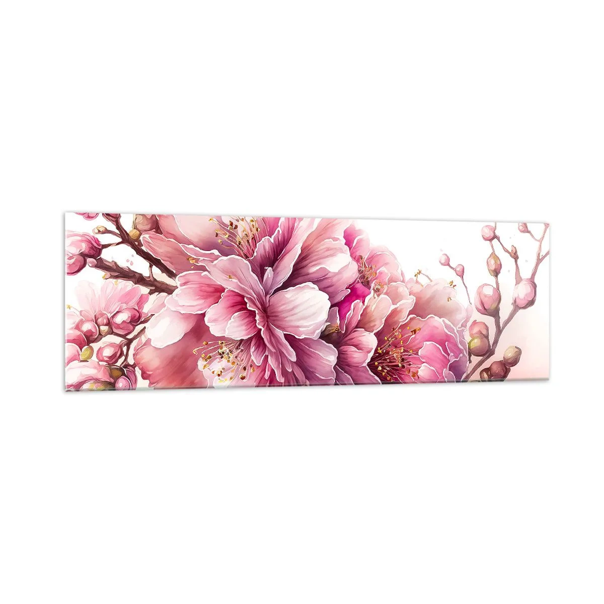 Quadro em vidro - Flor de cerejeira - 160x50 cm