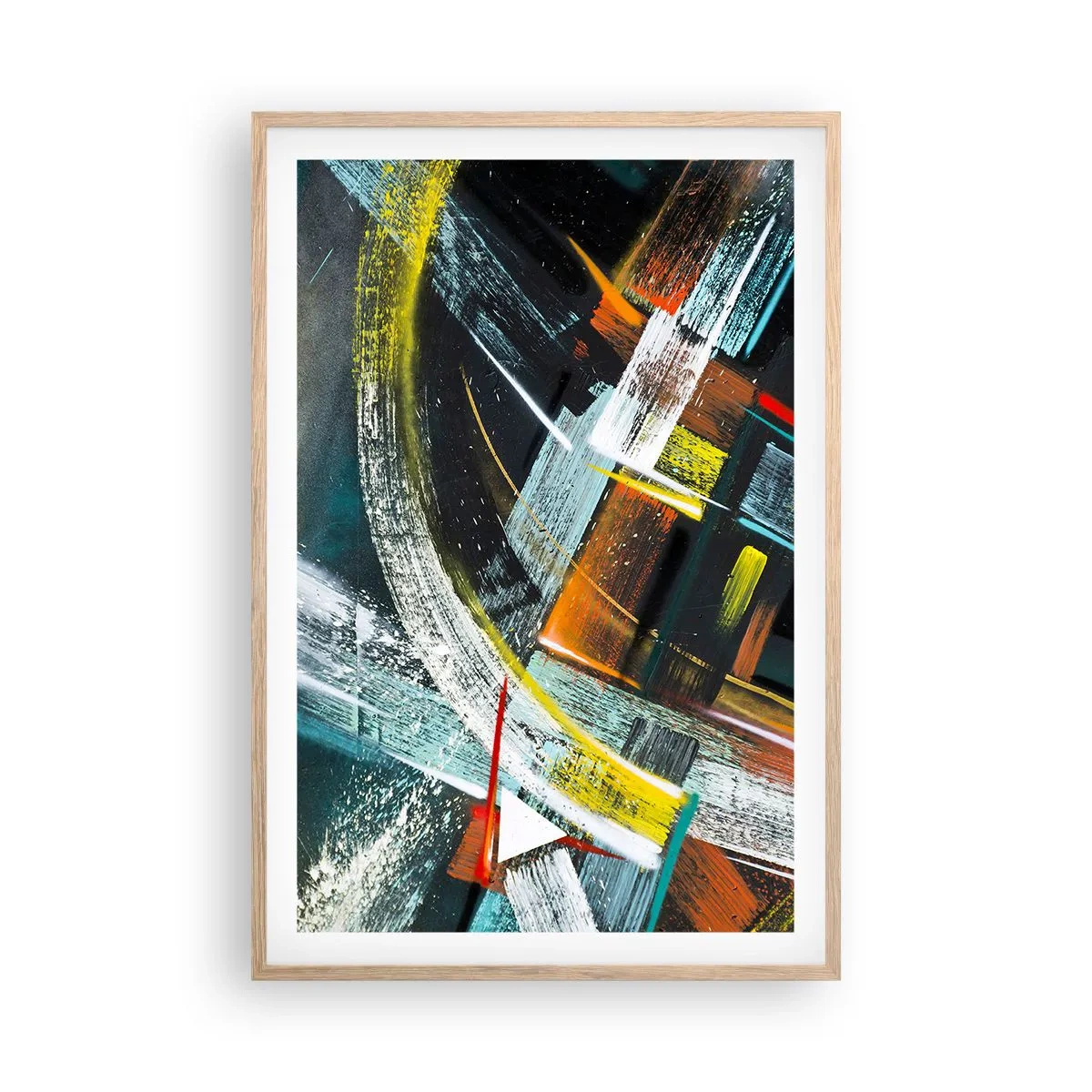 Pôster com moldura de carvalho claro - Energia de movimento - 61x91 cm