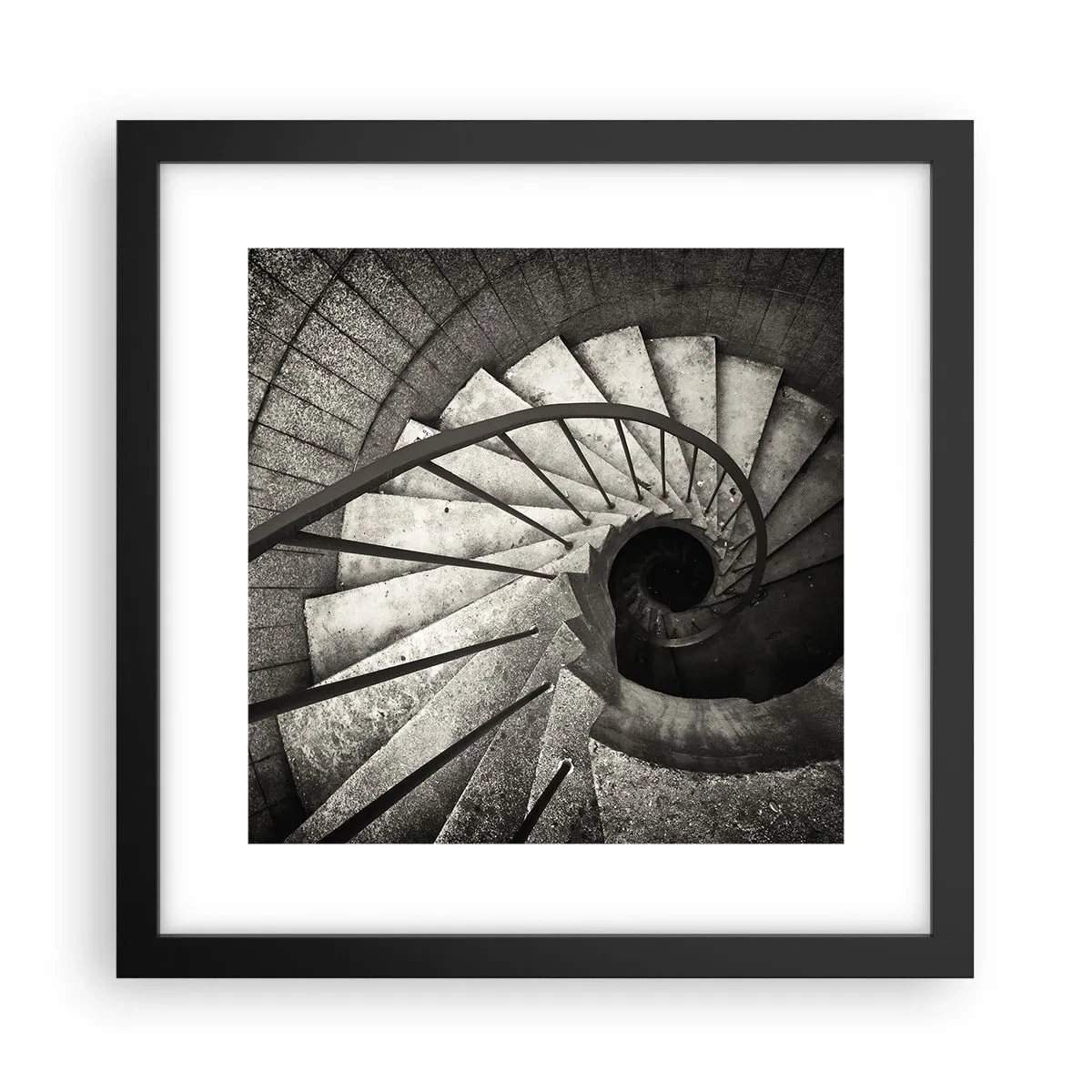 Pôster com moldura preta - Suba as escadas, desça as escadas - 30x30 cm
