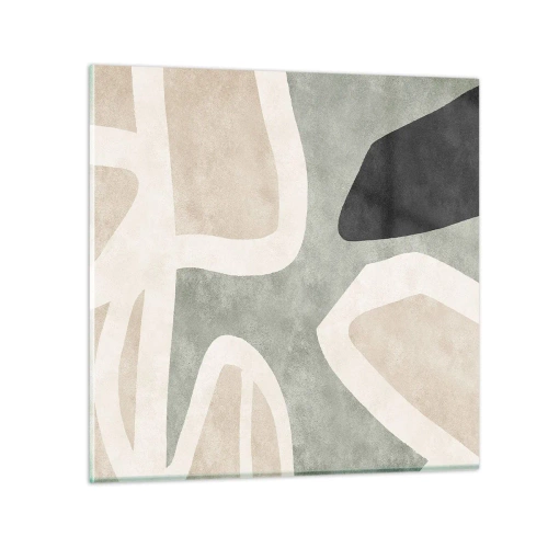 Quadro em vidro - Composição com motivo preto - 30x30 cm