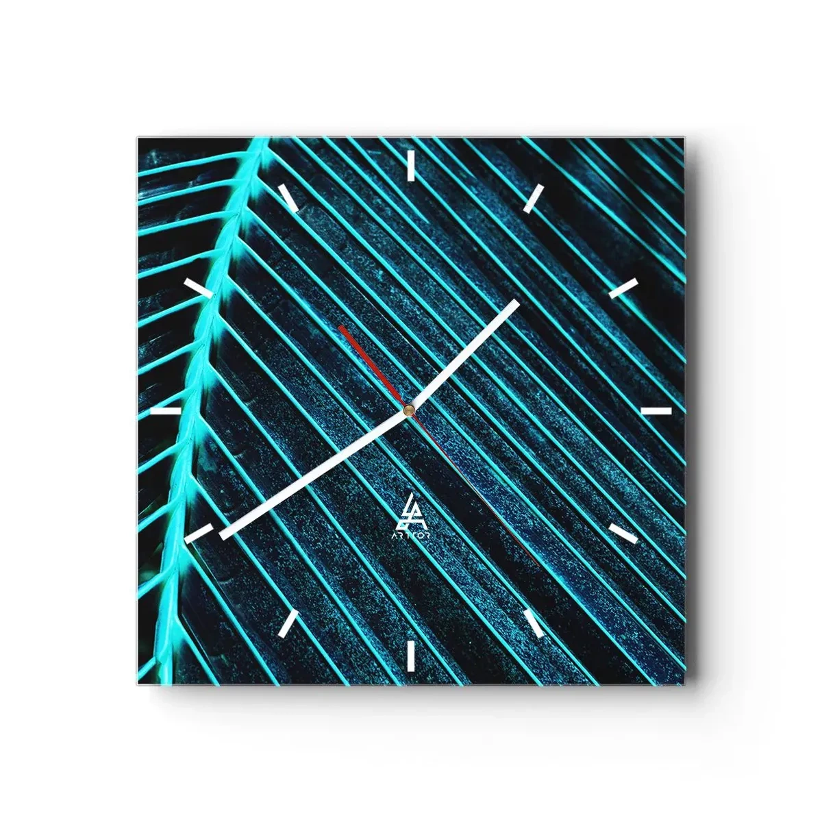 Relógio de parede - Relógio em vidro - Textura verde - 40x40 cm
