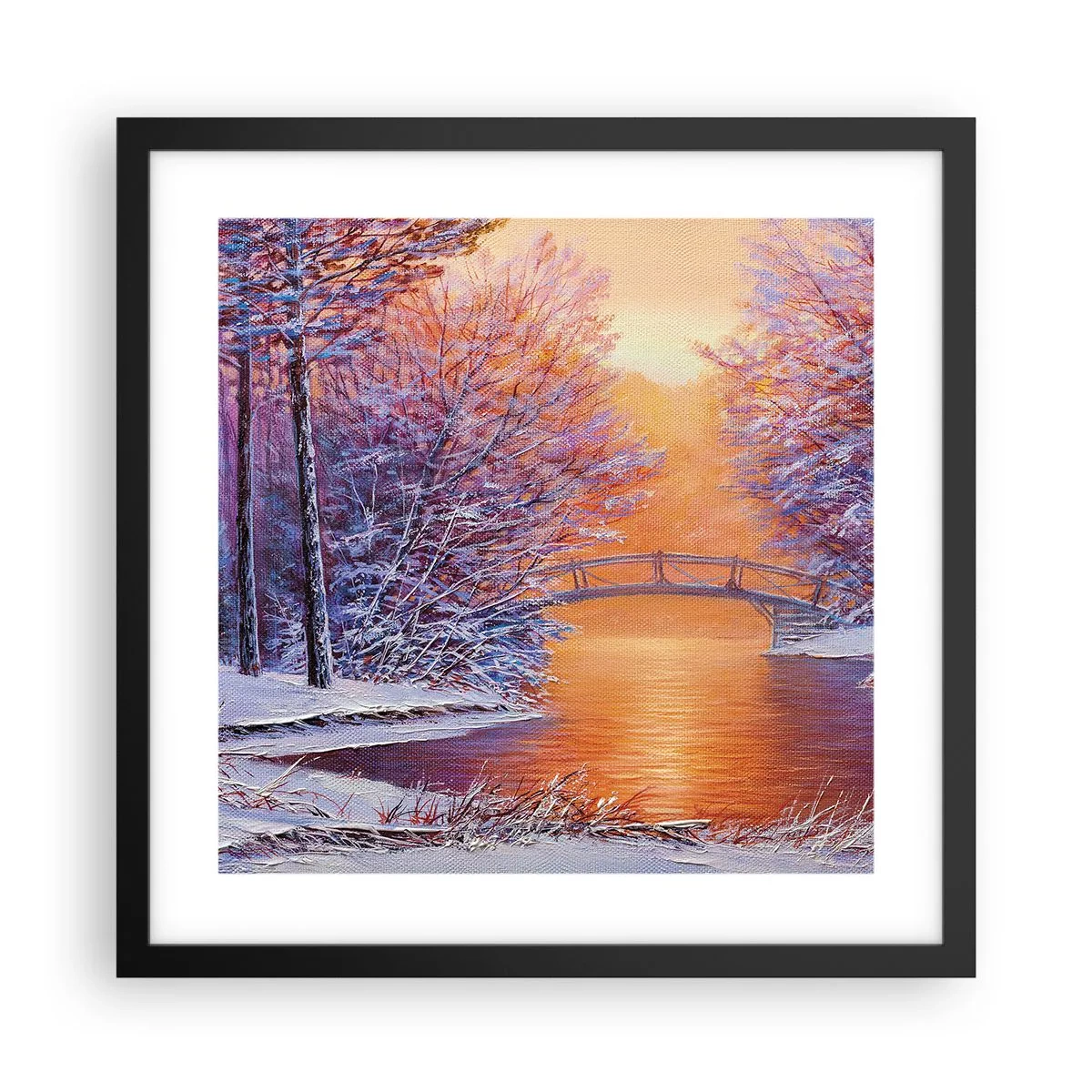 Pôster com moldura preta - Vamos nos encontrar aqui - 40x40 cm