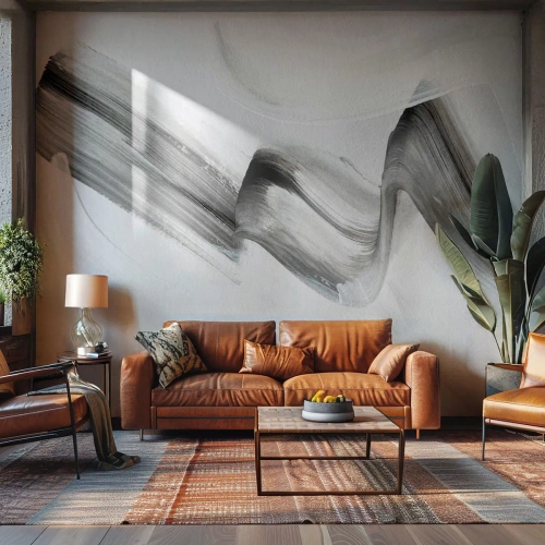 Papel de Parede Autocolante Deluxe Sticker - Casualmente para se divertir - Minimalismo, Abstração, Escovar - 450x315 cm