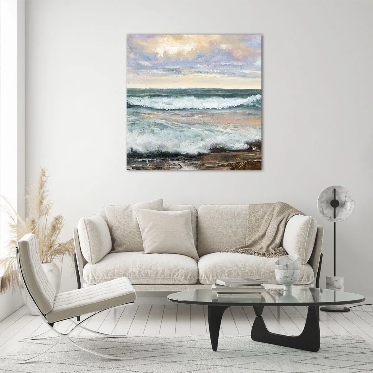 Quadro em vidro - Aqui suavizas a alma - 50x50 cm