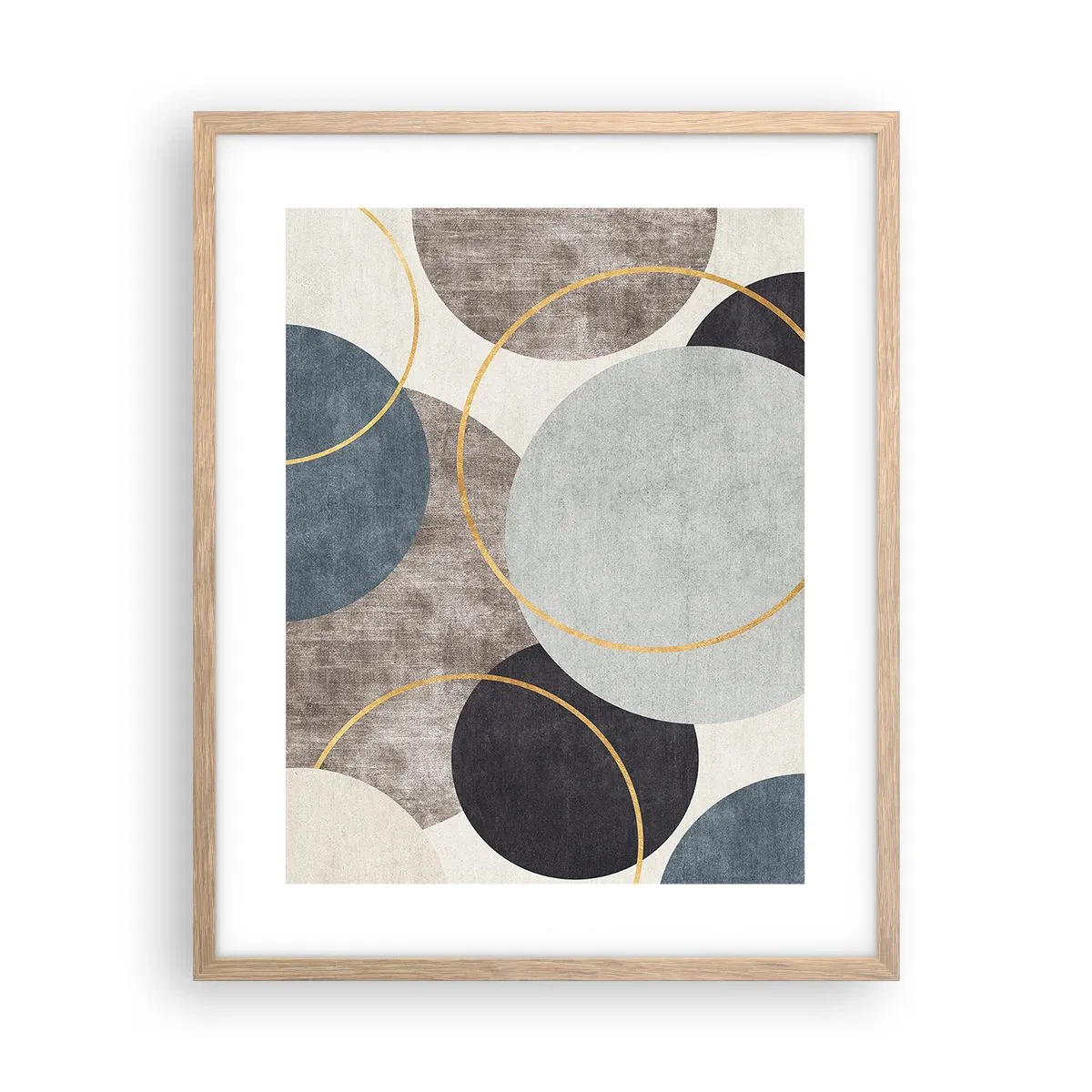 Pôster com moldura de carvalho claro - Roda por roda - 40x50 cm