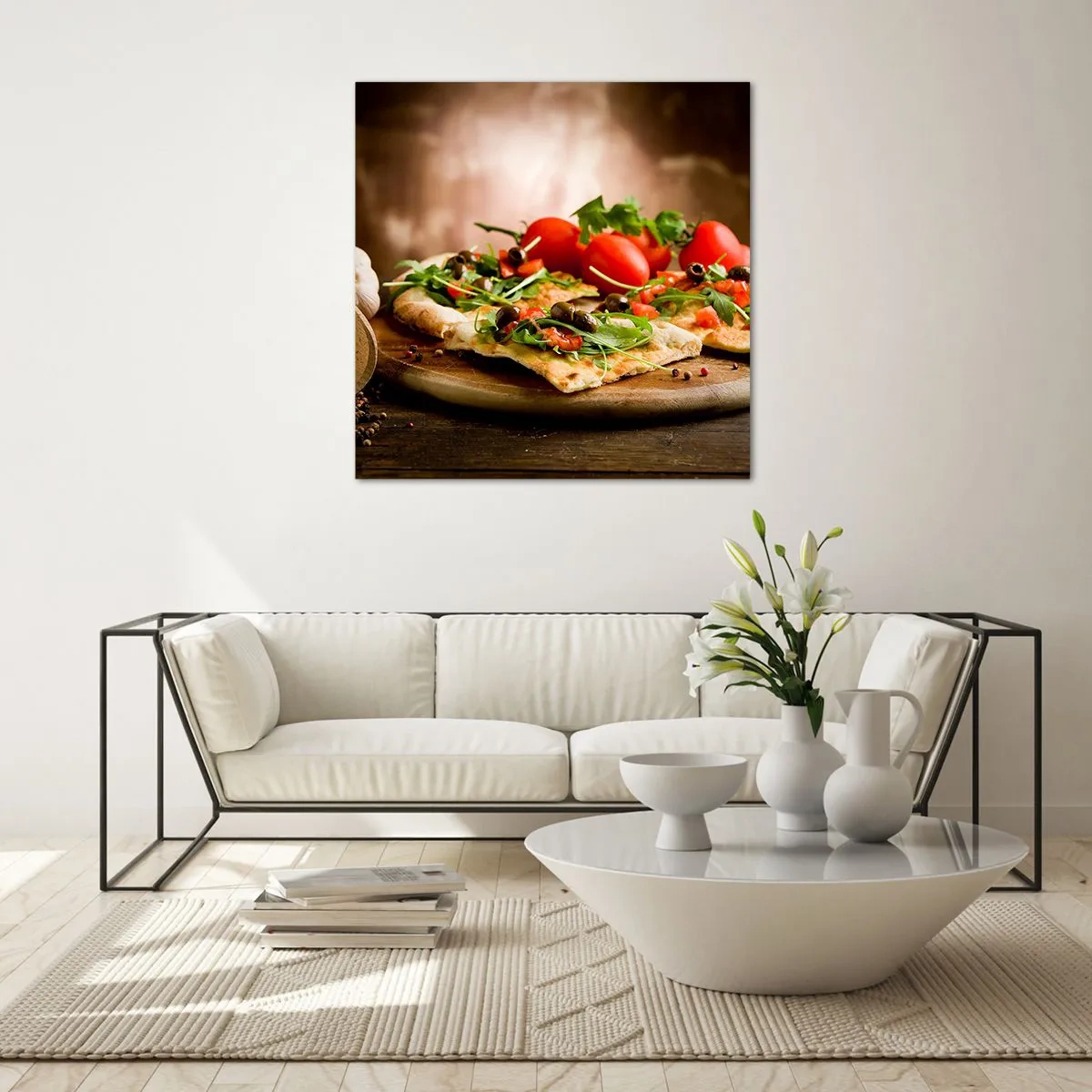 Quadro em vidro - Direto do forno e do jardim - 50x50 cm