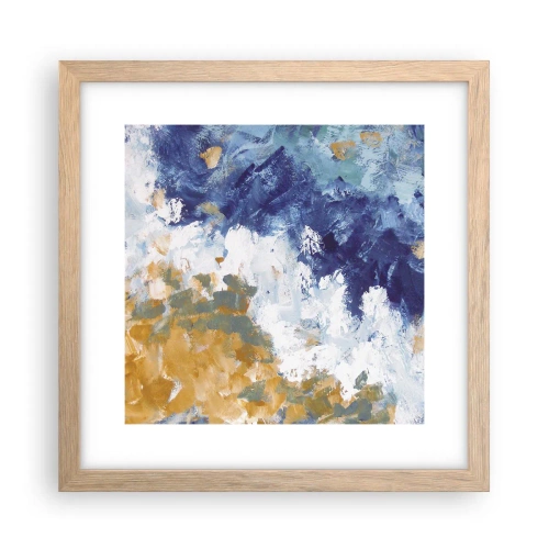 Pôster com moldura de carvalho claro - Dança dos elementos - 30x30 cm