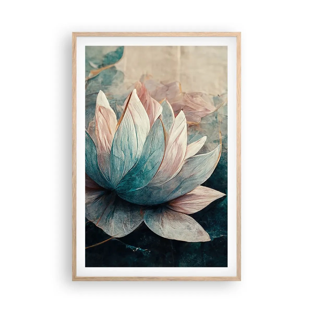 Pôster com moldura de carvalho claro - Estrelas do lago - 61x91 cm