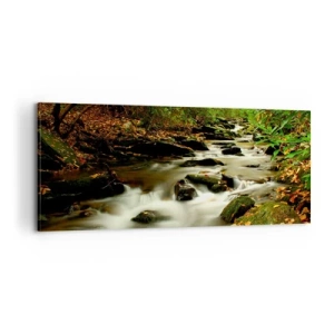 Quadro em tela - Como prata líquida - 100x40 cm