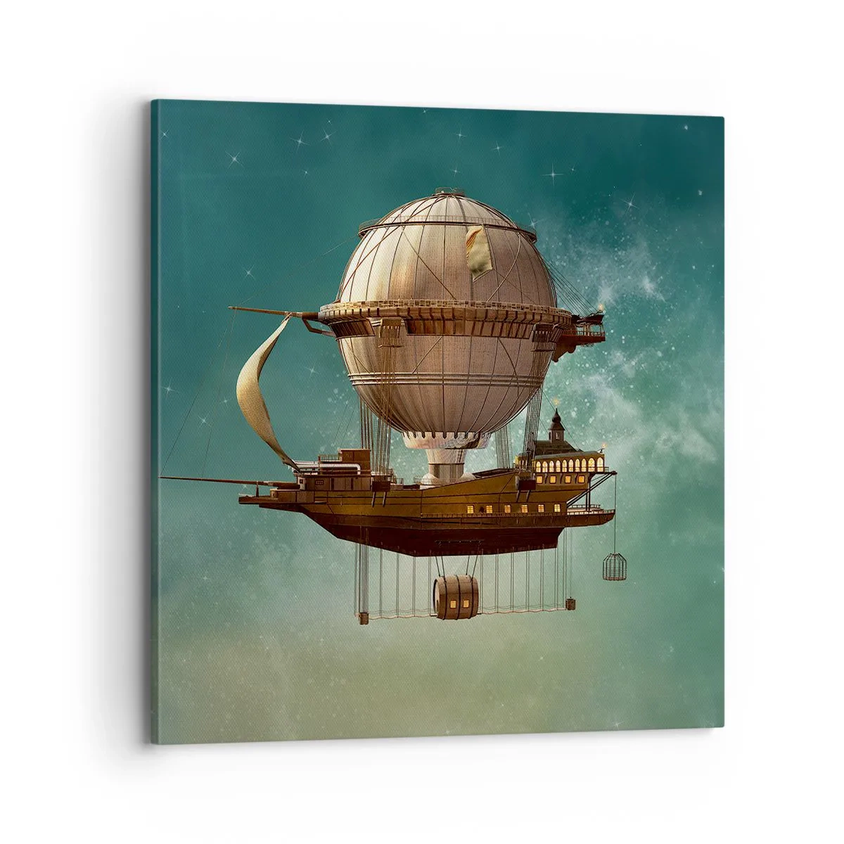 Quadro em tela - Saudações de Júlio Verne - 70x70 cm