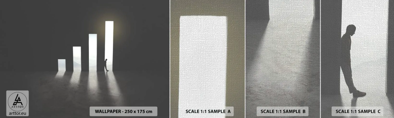 Amostra de papel de parede Premium Canvas - Sucesso – impressão - Negócios, Arquitetura, Homem - 100x30 cm