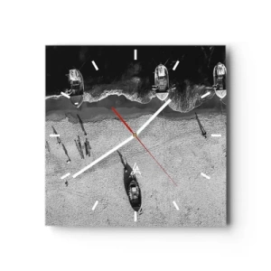 Relógio de parede - Relógio em vidro - Ainda na costa… - 30x30 cm