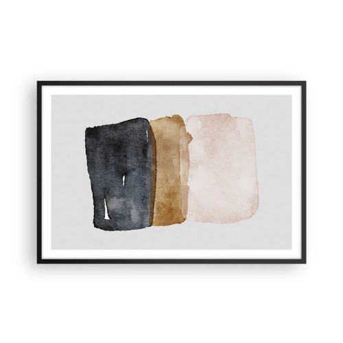 Pôster com moldura preta - Composição das cores da terra - 91x61 cm