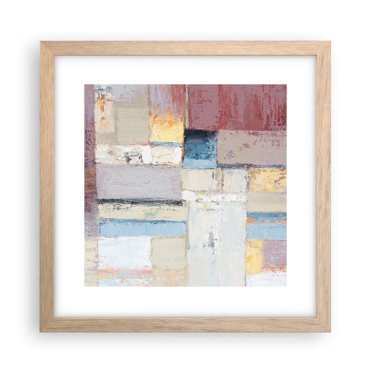 Pôster com moldura de carvalho claro - A paz da geometria - 30x30 cm