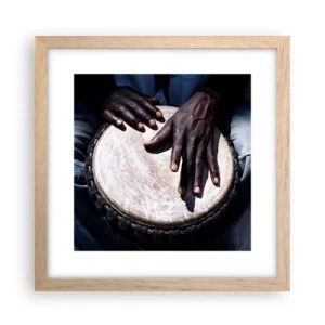 Pôster com moldura de carvalho claro - Viva no seu próprio ritmo - 30x30 cm