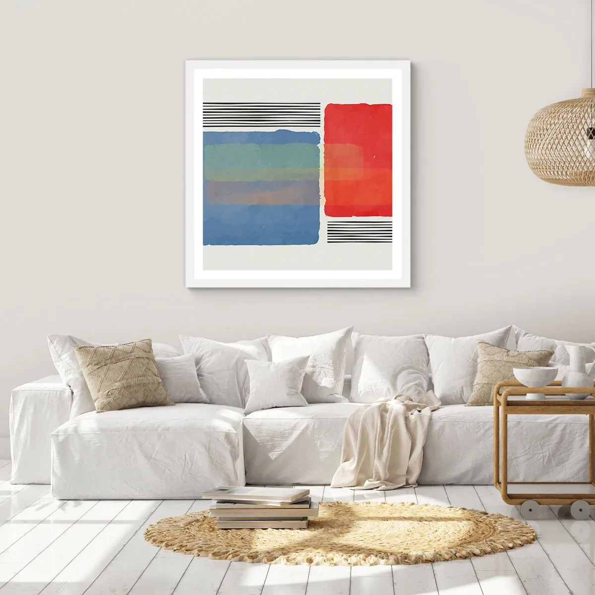 Pôster em moldura branca - A alma da geometria - 40x40 cm