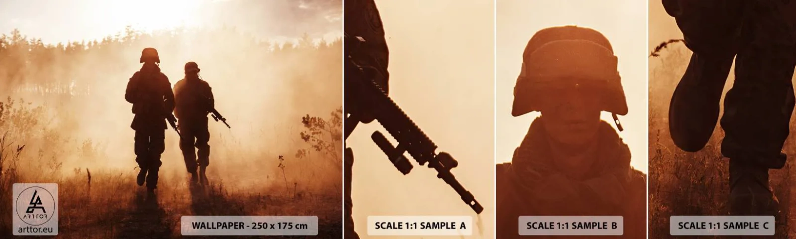 Amostra de Papel de Parede Standard Eco - Call of Duty - Soldado, Rifle, Militares - 100x30 cm