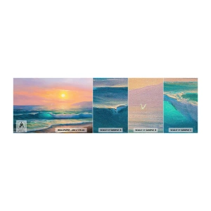 Amostra de papel de parede Premium Canvas - O canto turquesa das ondas - Abstração, Paisagem, Mar - 100x30 cm