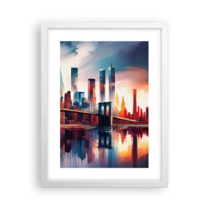 Pôster em moldura branca - Nova York dos sonhos - 30x40 cm