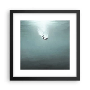 Pôster com moldura preta - Nos braços do oceano - 30x30 cm