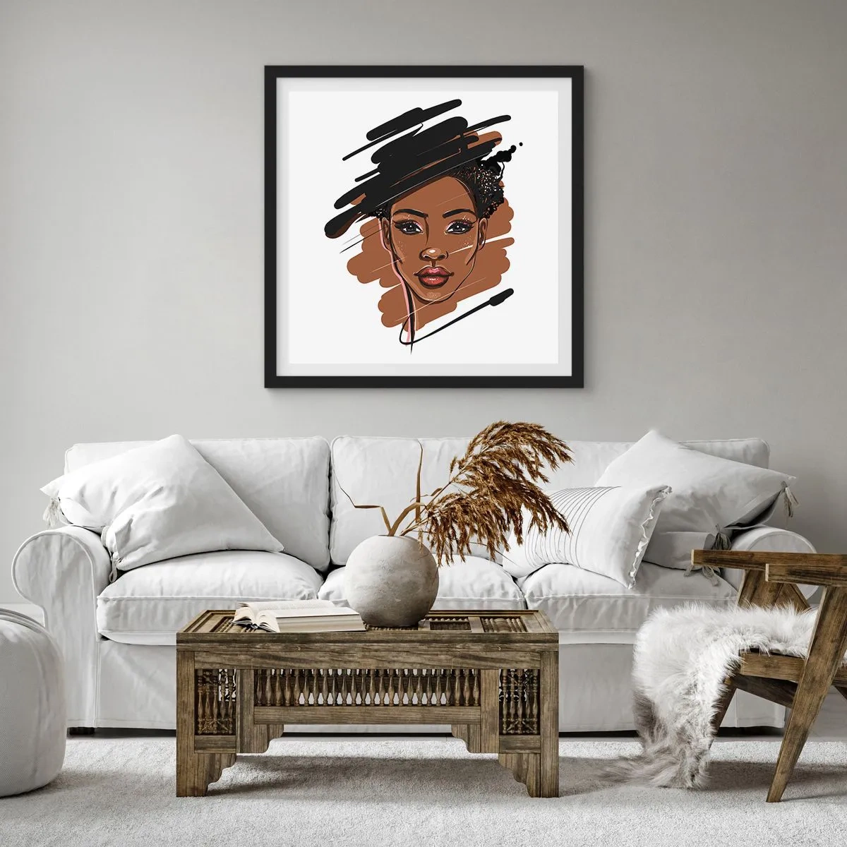 Pôster com moldura preta - Doce como chocolate - 50x50 cm