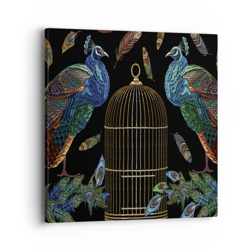 Quadro em tela - Em vestes reais - 40x40 cm