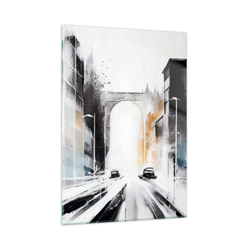 Quadro em vidro - Estudo da cidade: arquitetura e movimento - 50x70 cm