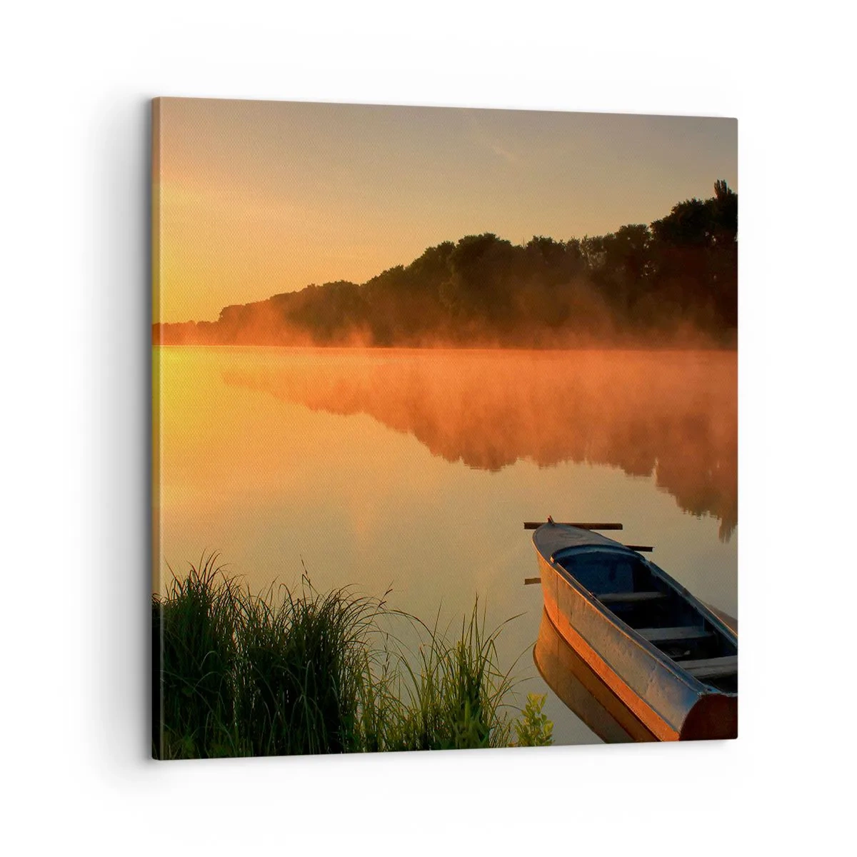 Quadro em tela - Nascer do sol sobre a água como um espelho - 60x60 cm