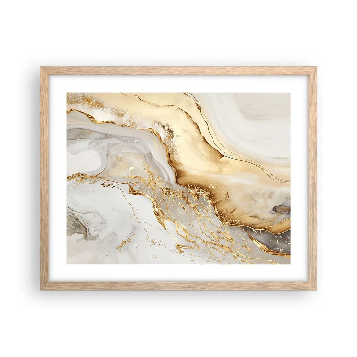 Pôster com moldura de carvalho claro - Abstração: beleza e bondade - 50x40 cm