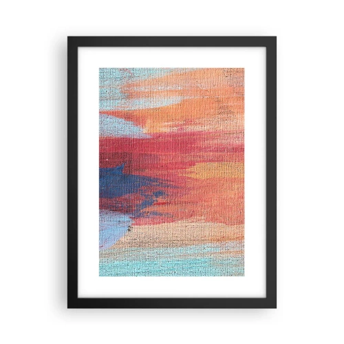 Pôster com moldura preta - Flutuar pelo arco-íris - 30x40 cm